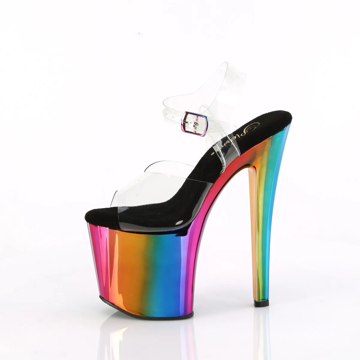 7 Inch Heel ENCHANT-708RC Clear Rainbow Chrome