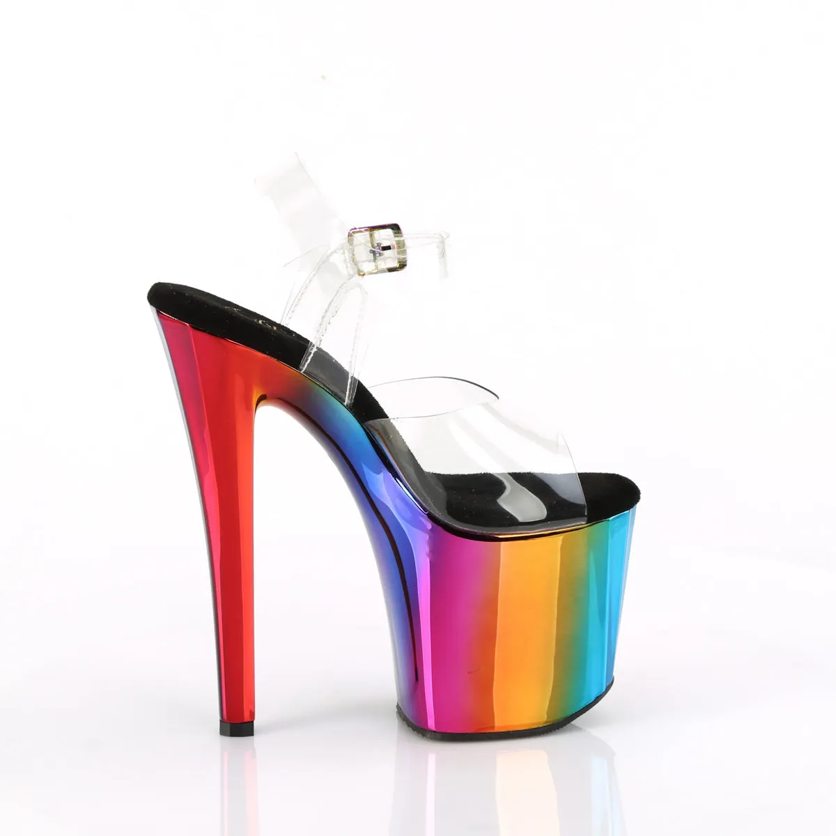 7 Inch Heel ENCHANT-708RC Clear Rainbow Chrome