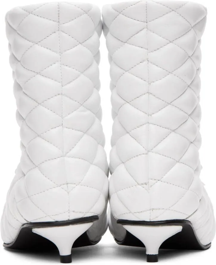 ABRA White Quilted Boots