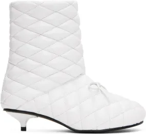 ABRA White Quilted Boots