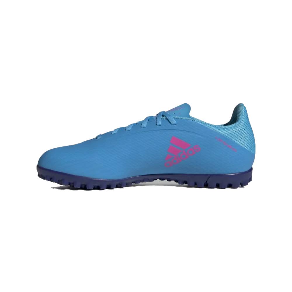 Adidas Men's X Speedflow.4 Turf Football Shoe (Sky Rush/Team Shock Pink/Legacy Indigo)