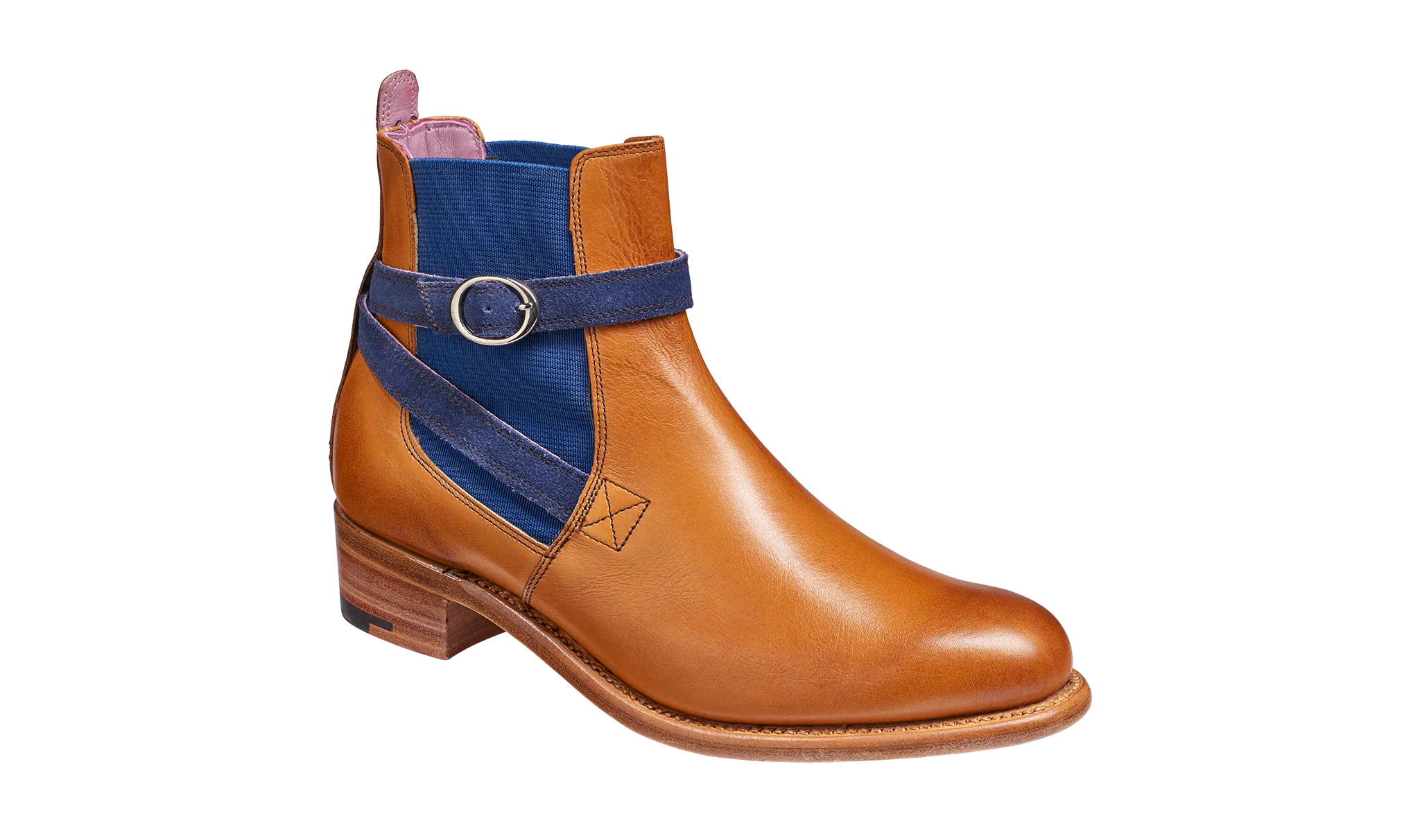 Alexandra - Cedar Calf / Blue Strap Suede Boot