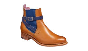 Alexandra - Cedar Calf / Blue Strap Suede Boot