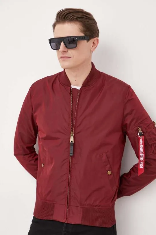 Alpha Industries bomber jacket maroon color