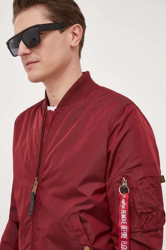 Alpha Industries bomber jacket maroon color