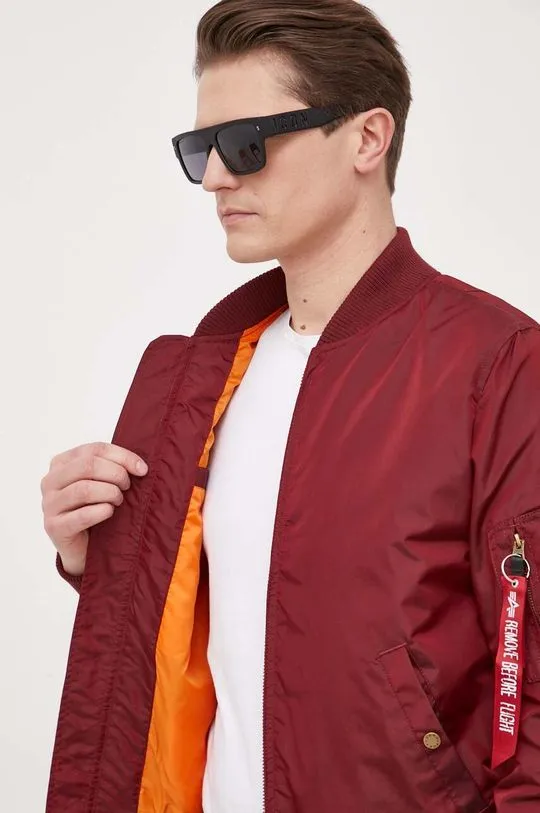 Alpha Industries bomber jacket maroon color