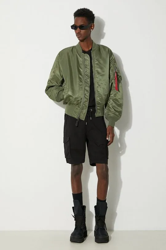 Alpha Industries reversible bomber jacket MA-1 men's green color 100101.01