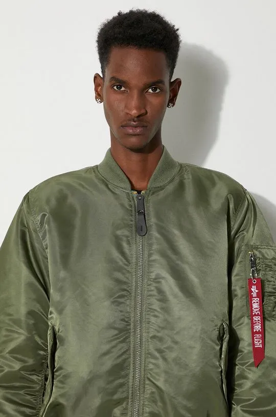 Alpha Industries reversible bomber jacket MA-1 men's green color 100101.01