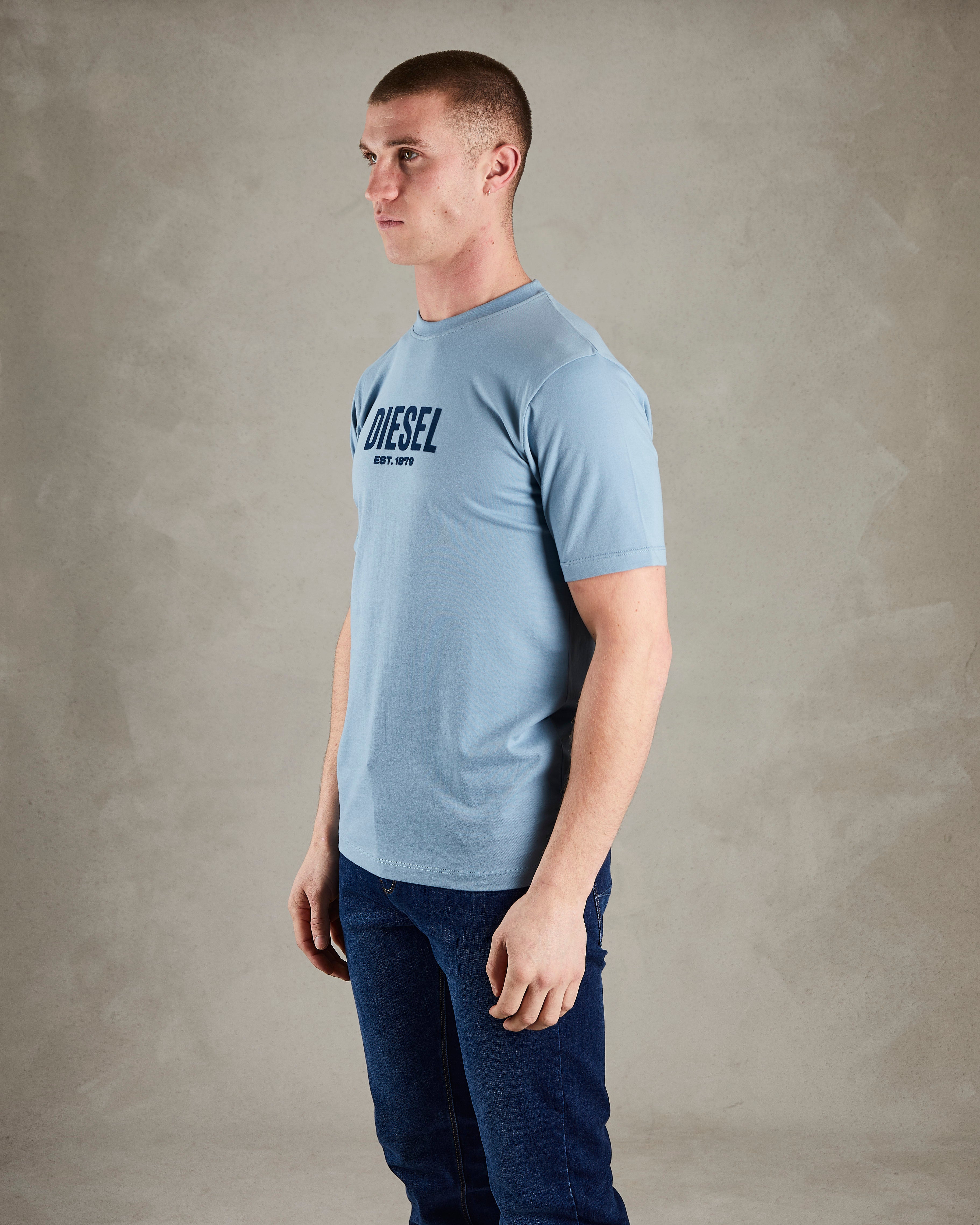 Aran Tee Pebble Blue