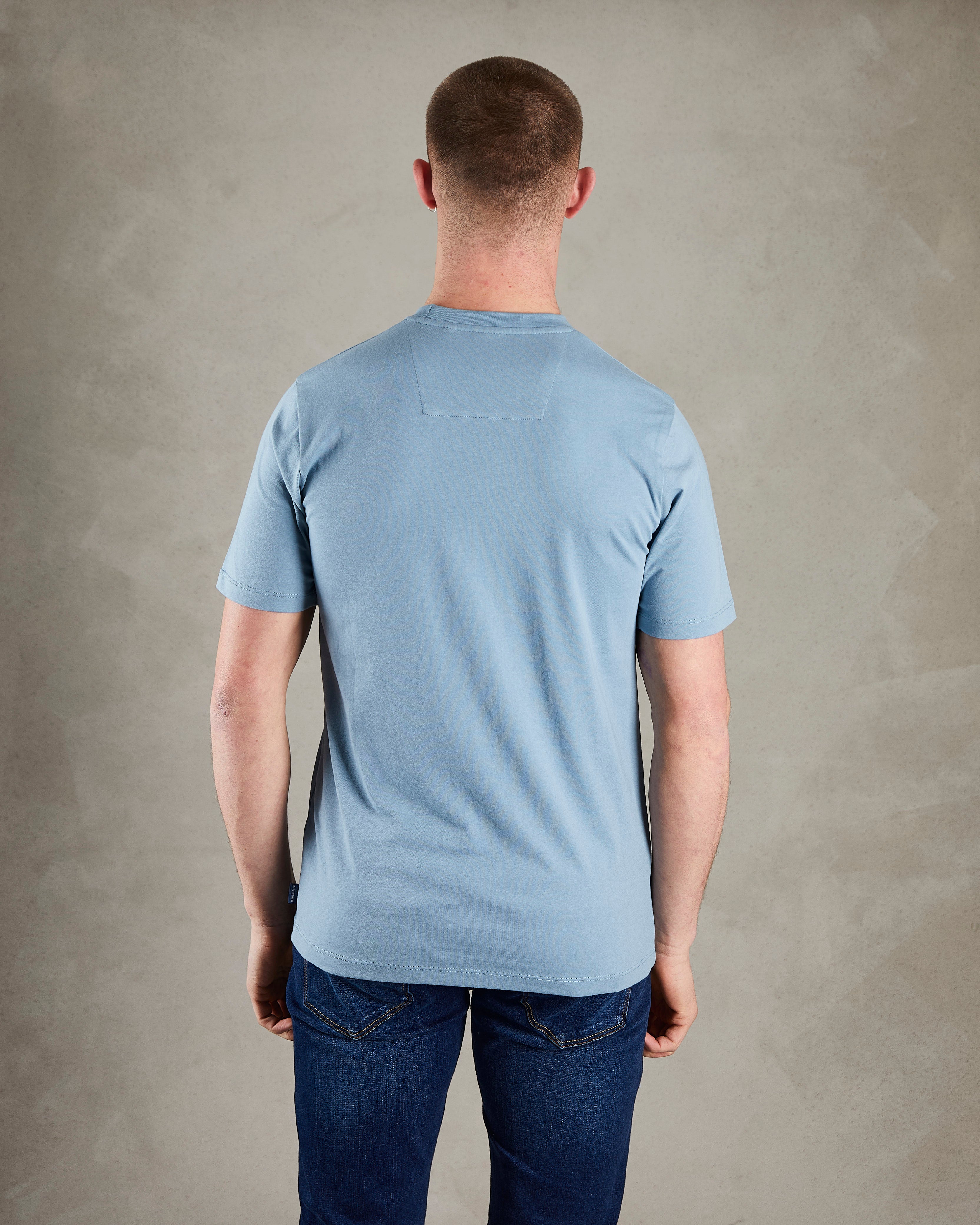 Aran Tee Pebble Blue