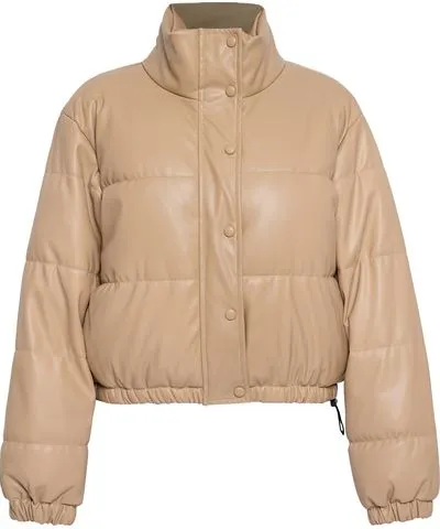 Ats the Label Women's Neutrals Lyra Quilted Creme Leather Jacket