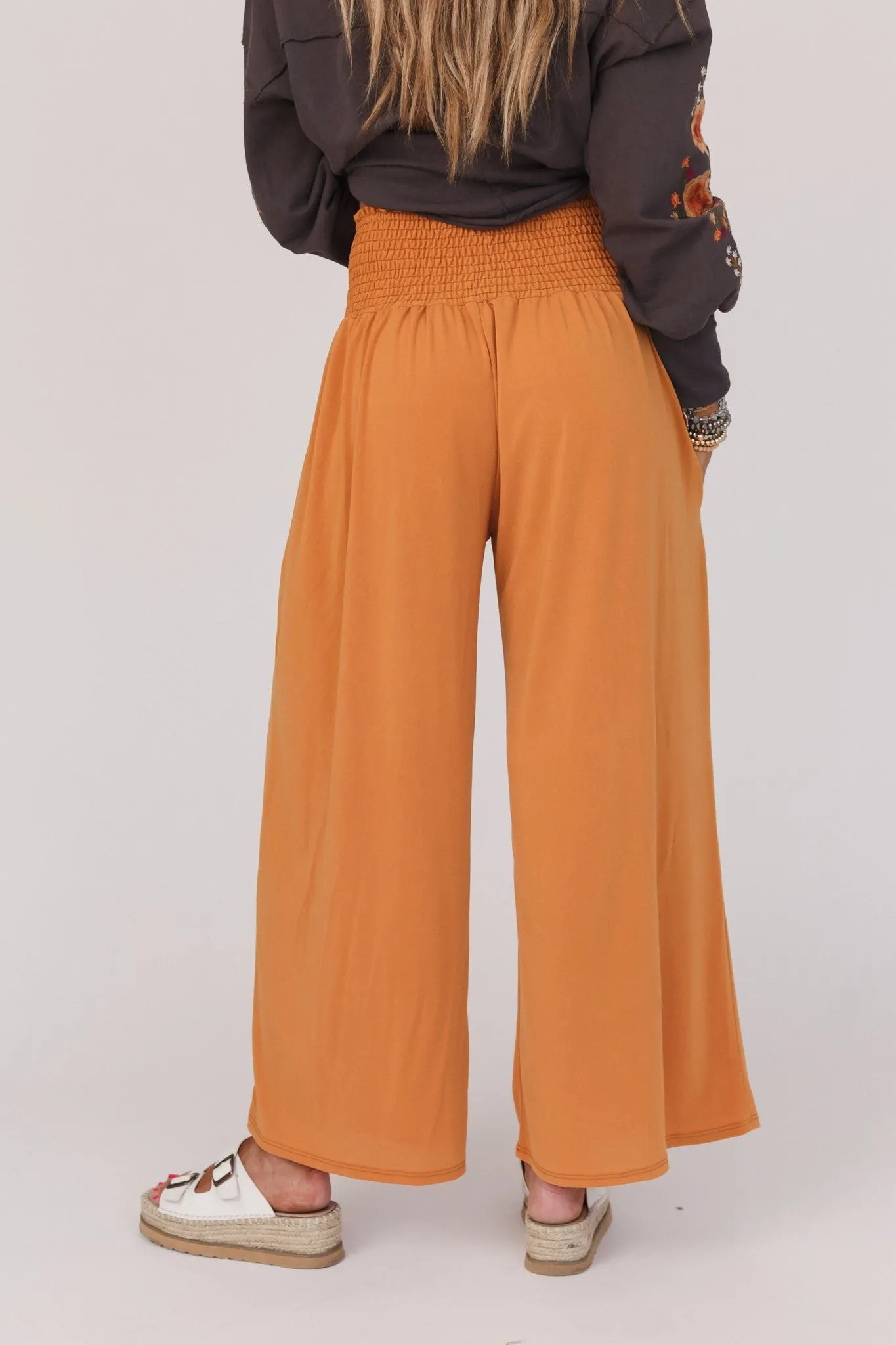 Aurora Flowy Wide Leg Pants - Mustard