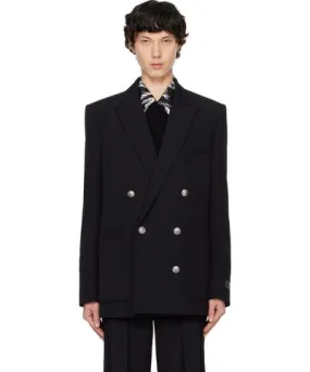 Balmain Black Grain De Poudre Blazer