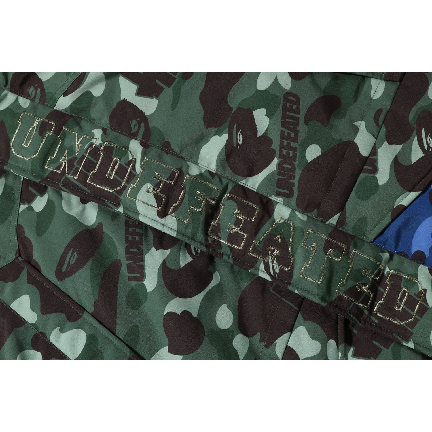 BAPE X UNDEFEATED COLOR CAMO SNOWBOARD DOWN JACKET MENS