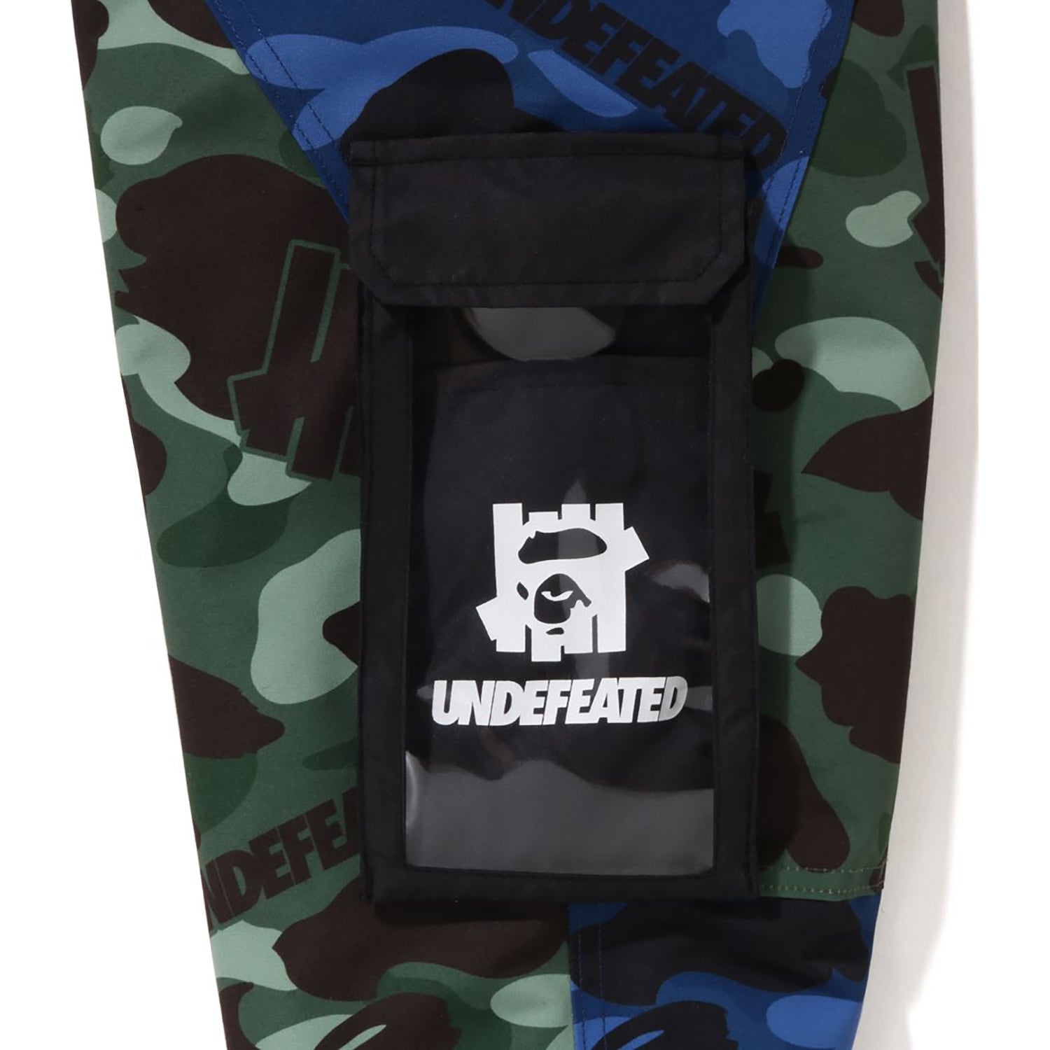 BAPE X UNDEFEATED COLOR CAMO SNOWBOARD DOWN JACKET MENS