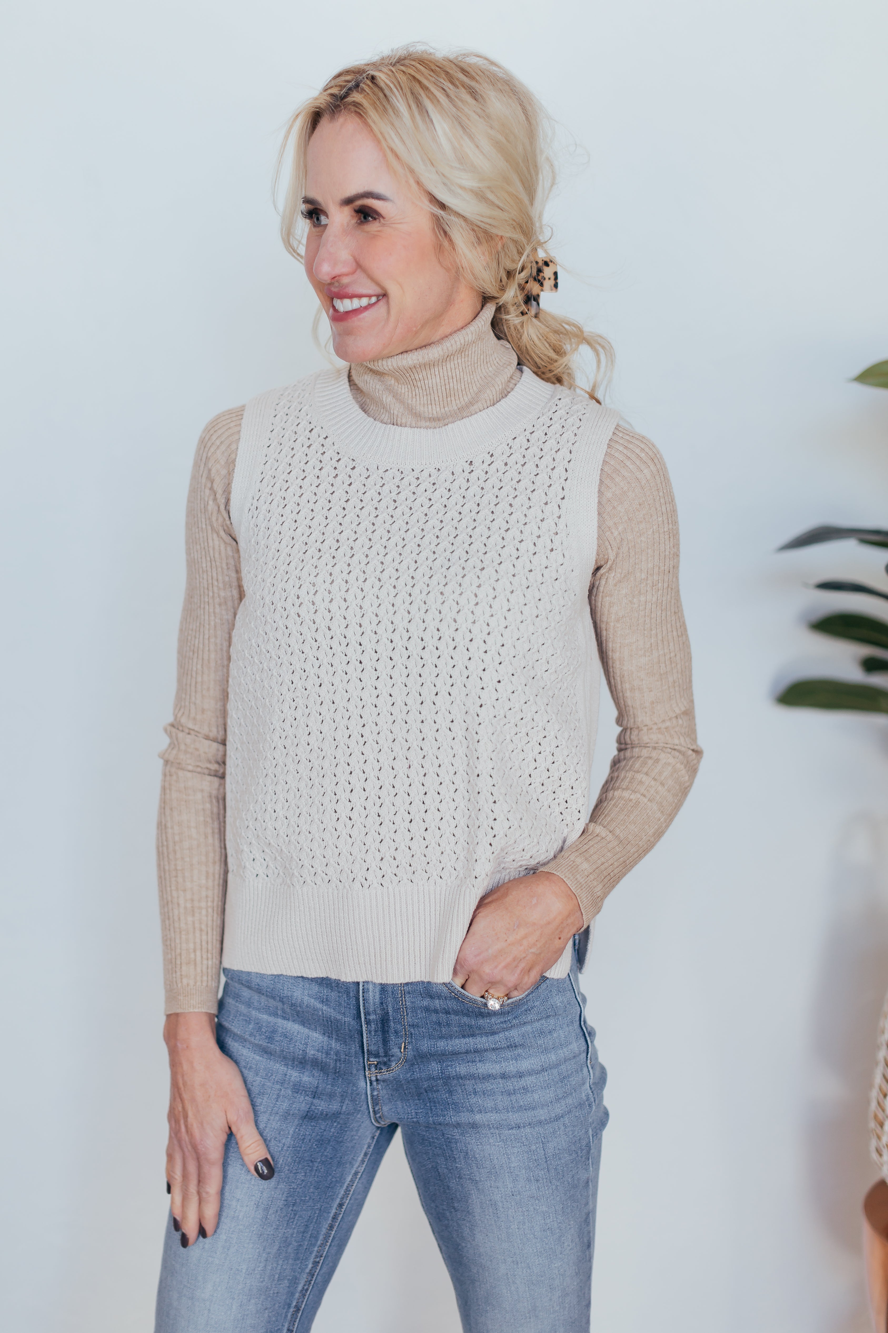 Becca Crochet Knit Sweater