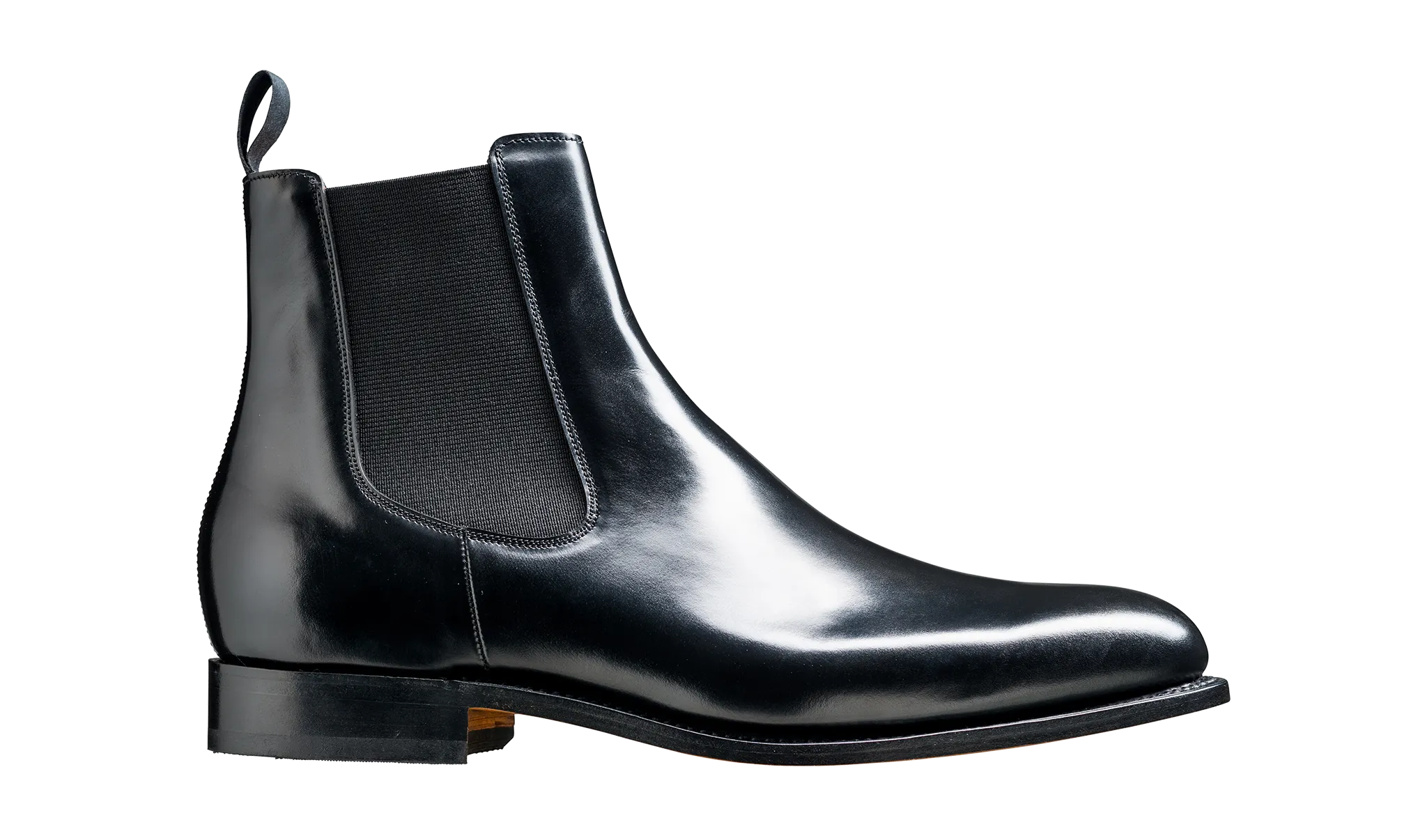 Bedale - Black Hi-Shine Chelsea Boot