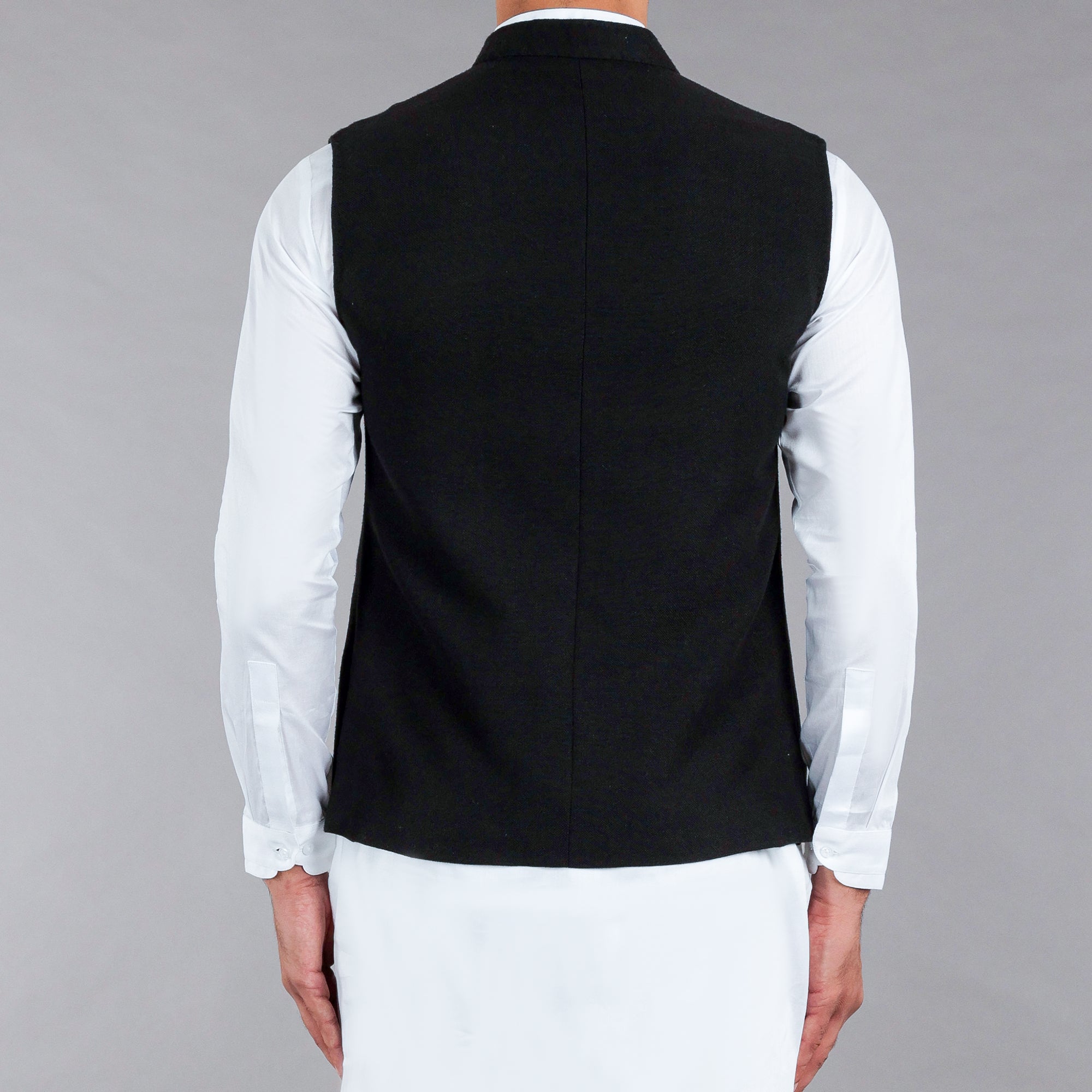 Black Khaddar Waistcoat