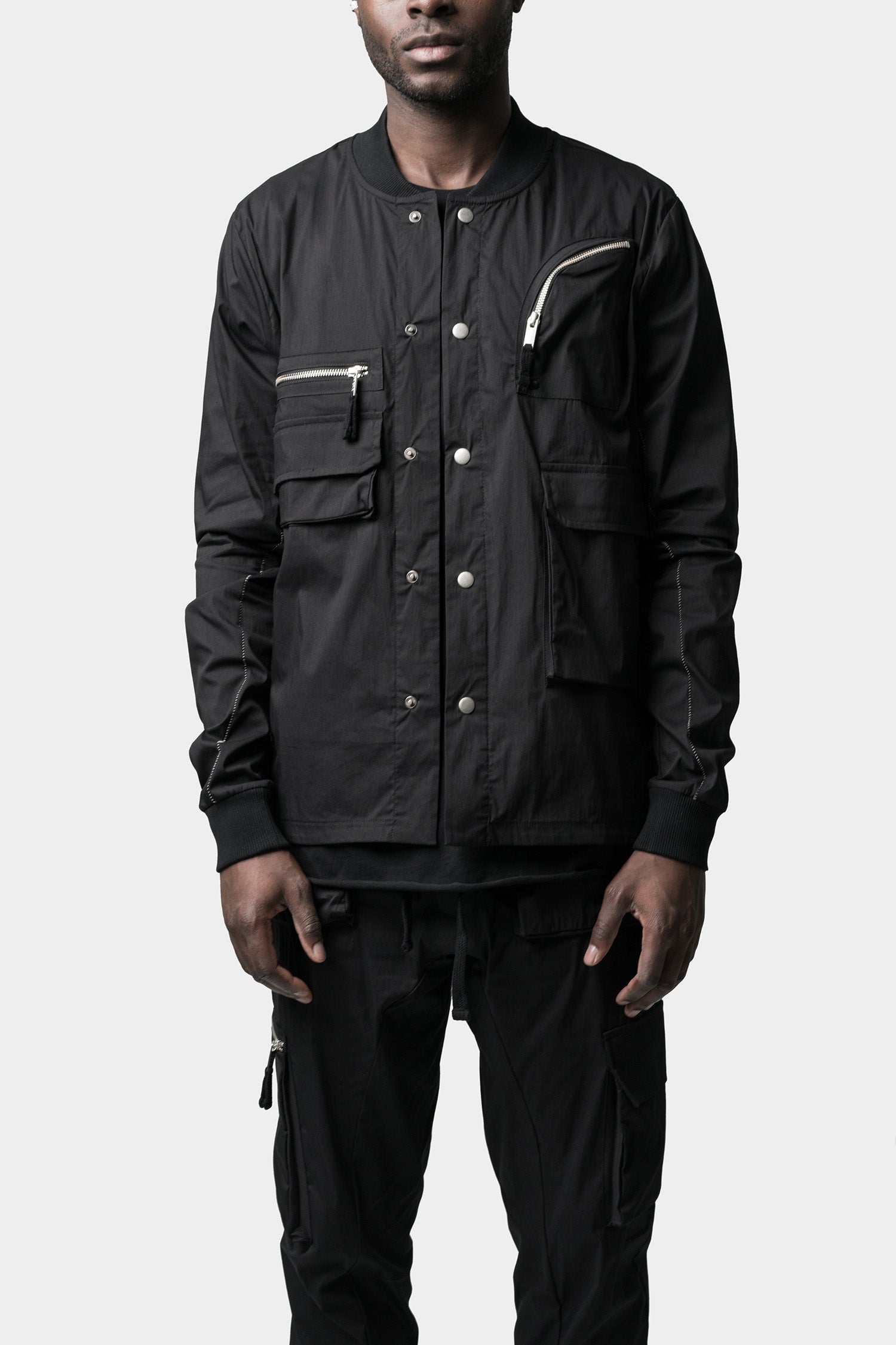 Bomber shirt jacket, Black