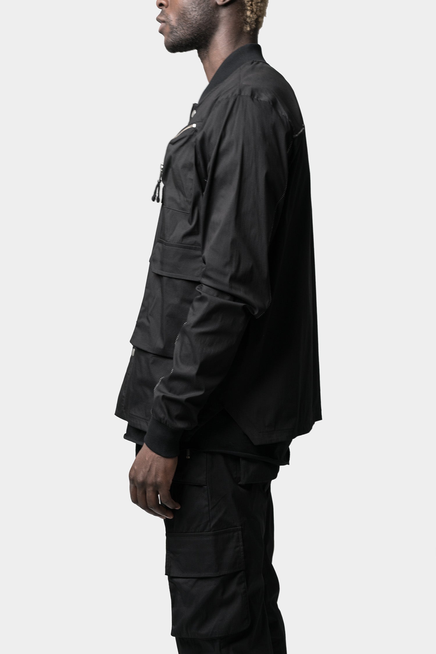 Bomber shirt jacket, Black