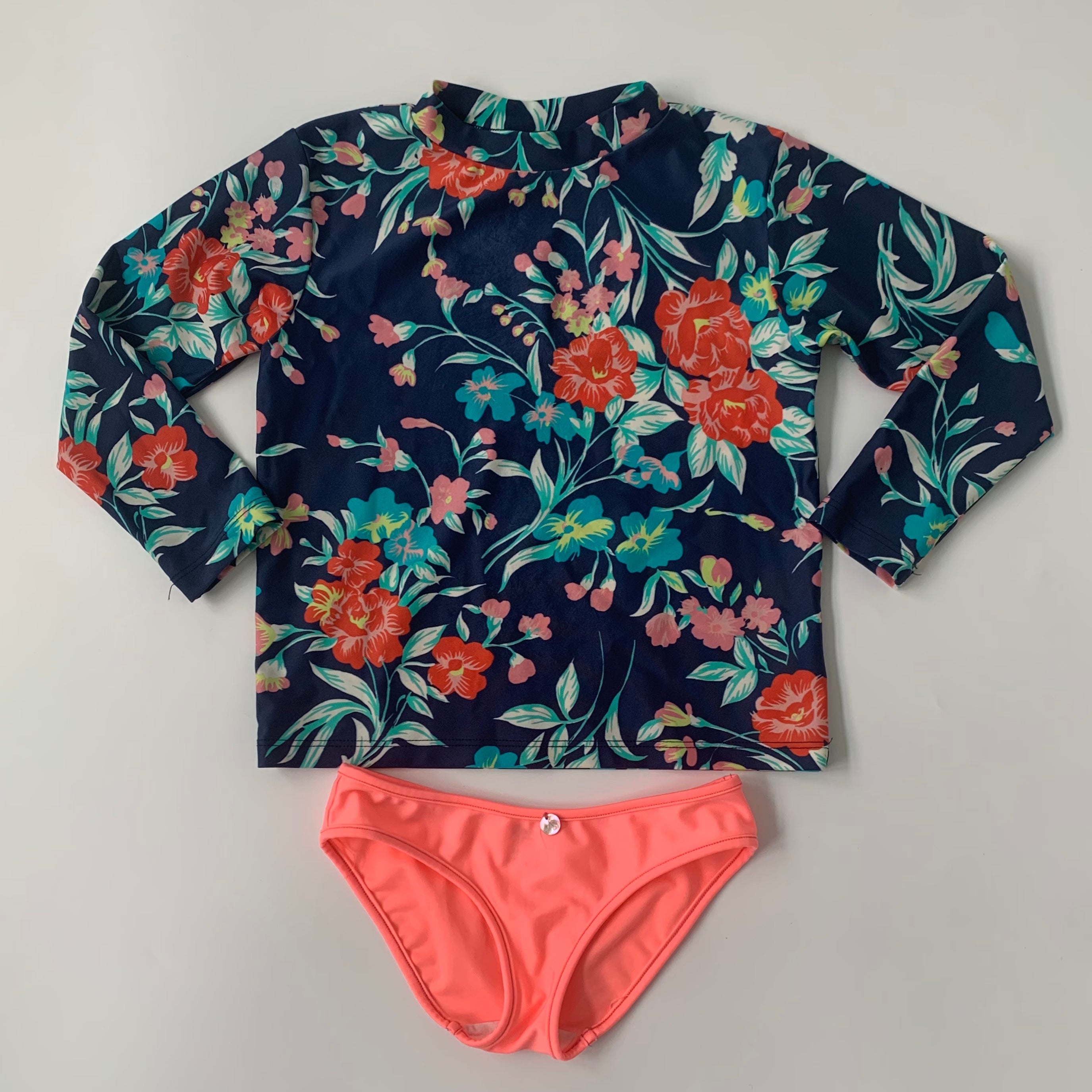 Bonpoint Tropical Print Rash Guard Swimsuit: 4 Years