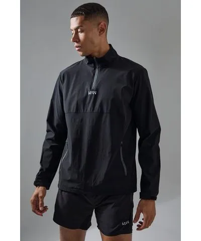 boohoo Mens Man Active Shower Resist 1/4 Zip Funnel Neck Windbreaker