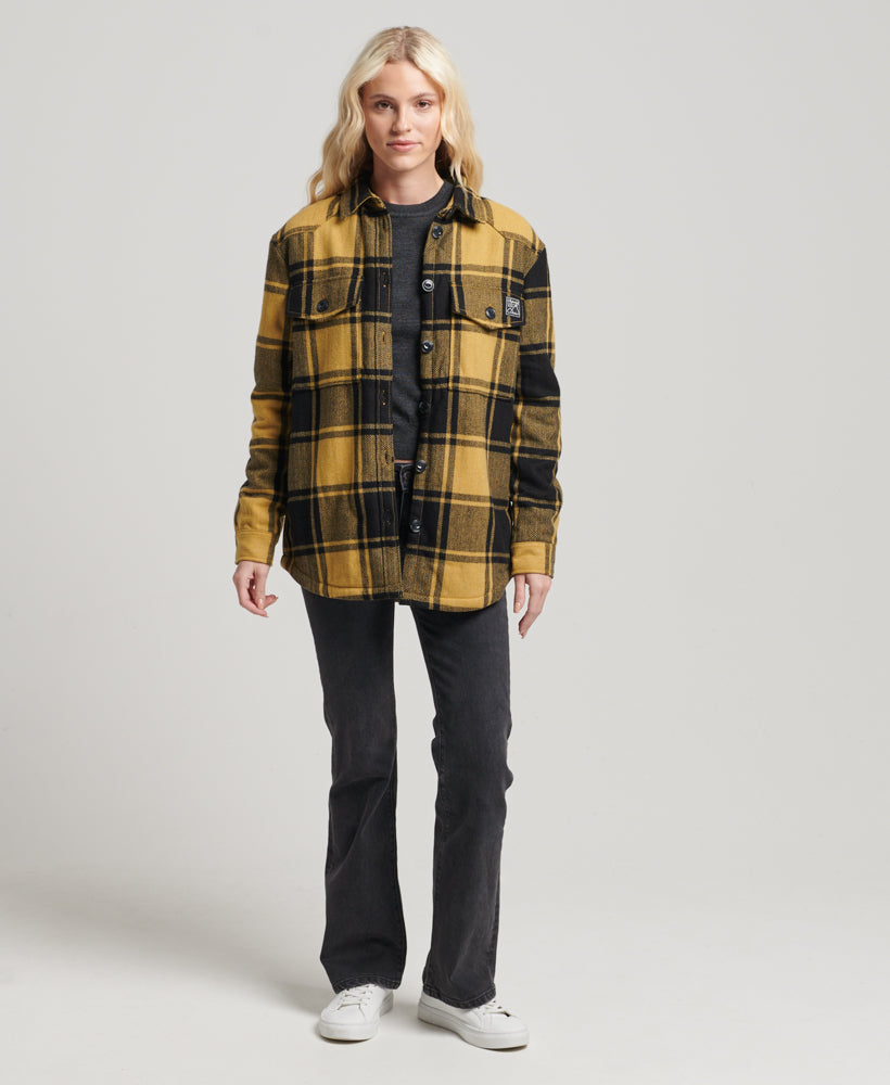 Borg Flannel Check Overshirt | Gold Buffalo Check