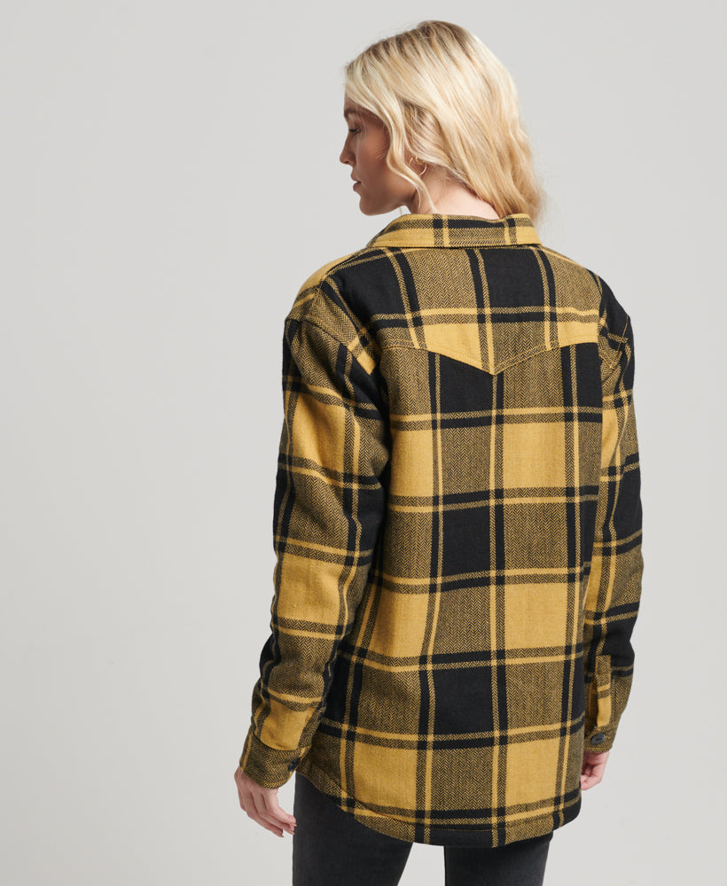 Borg Flannel Check Overshirt | Gold Buffalo Check