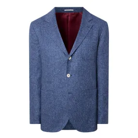 BRUNELLO CUCINELLI Pie De Poule Single-Breasted Blazer - OCEAN BLUE