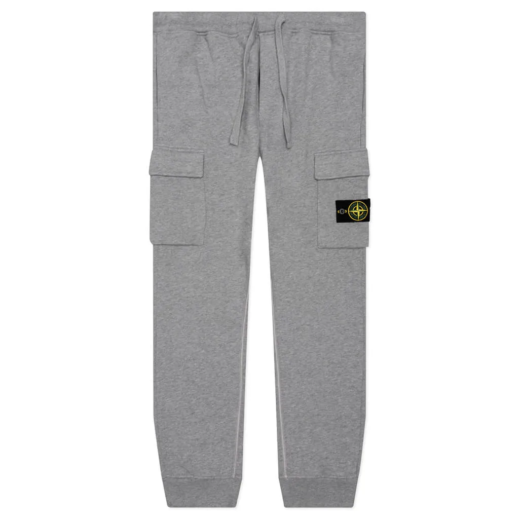 Brushed Cargo Fleece Pants - Melange Grey