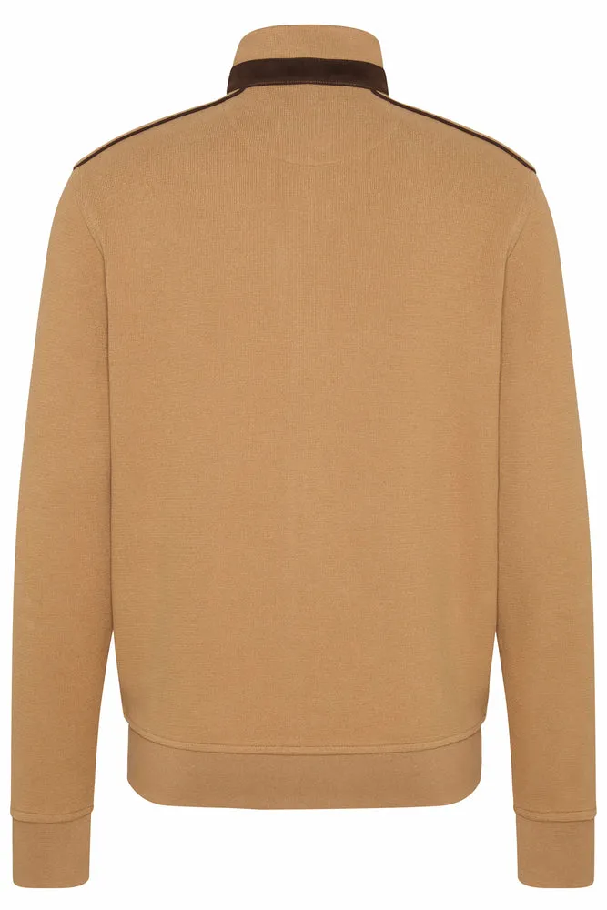 Bugatti Zip Sweater Tan