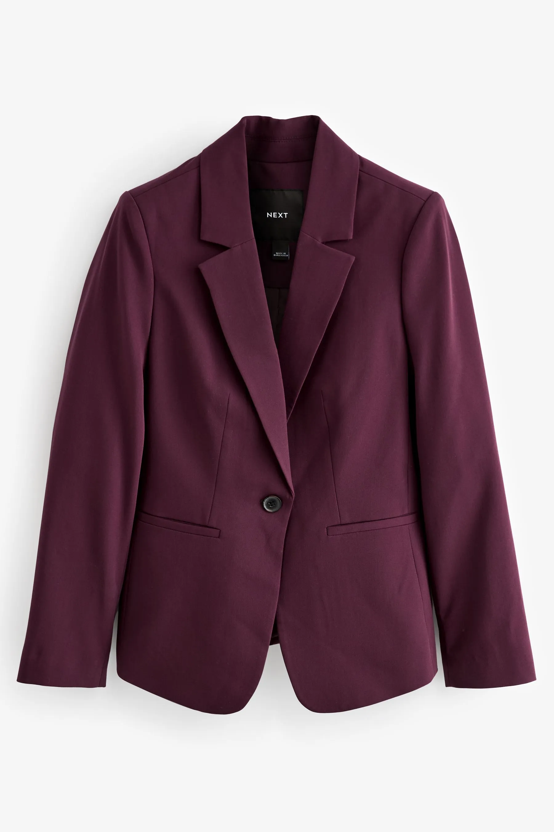 Burgundy Red Single Breasted Blazer