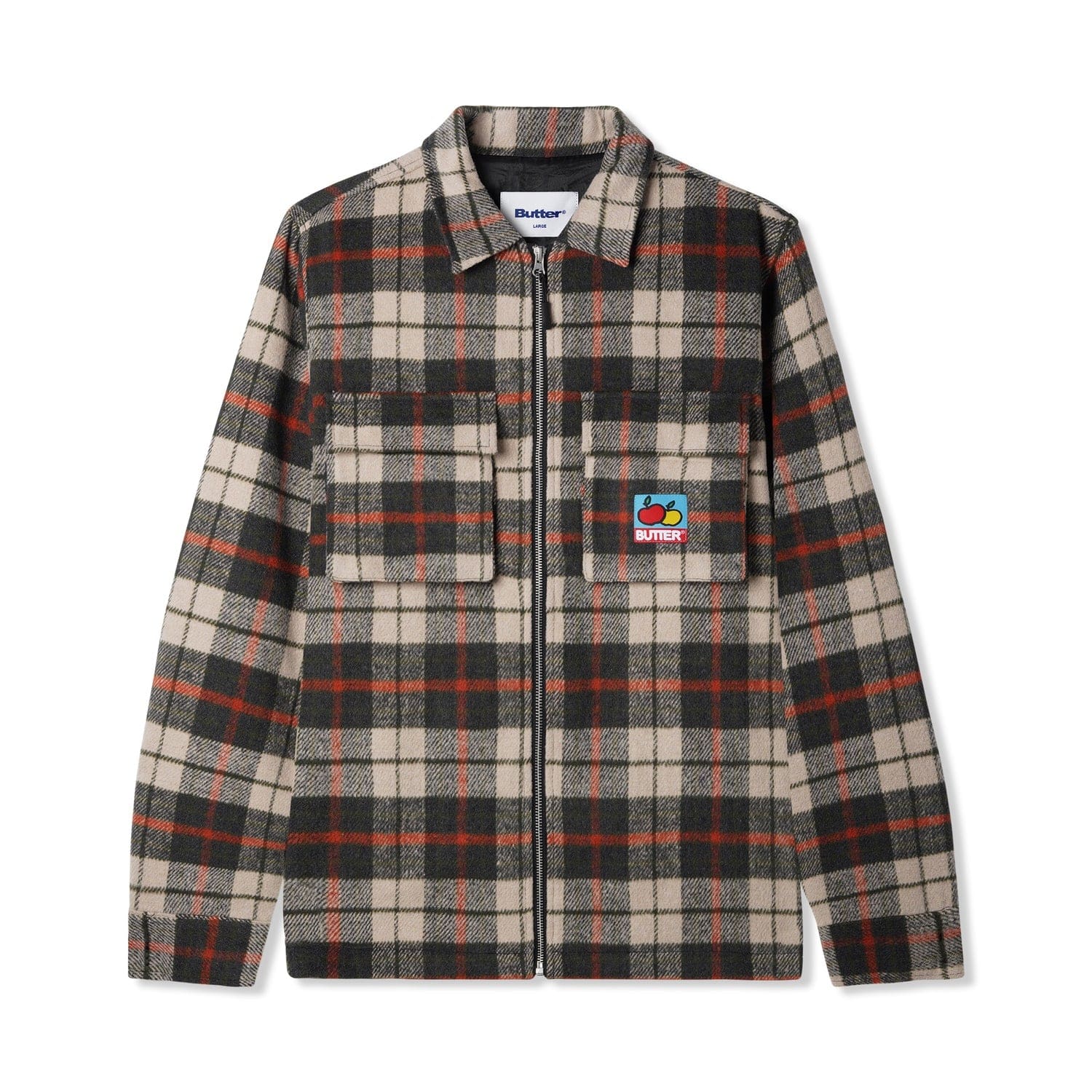 Butter Goods Grove Plaid Overshirt Jacket Midnight/Red