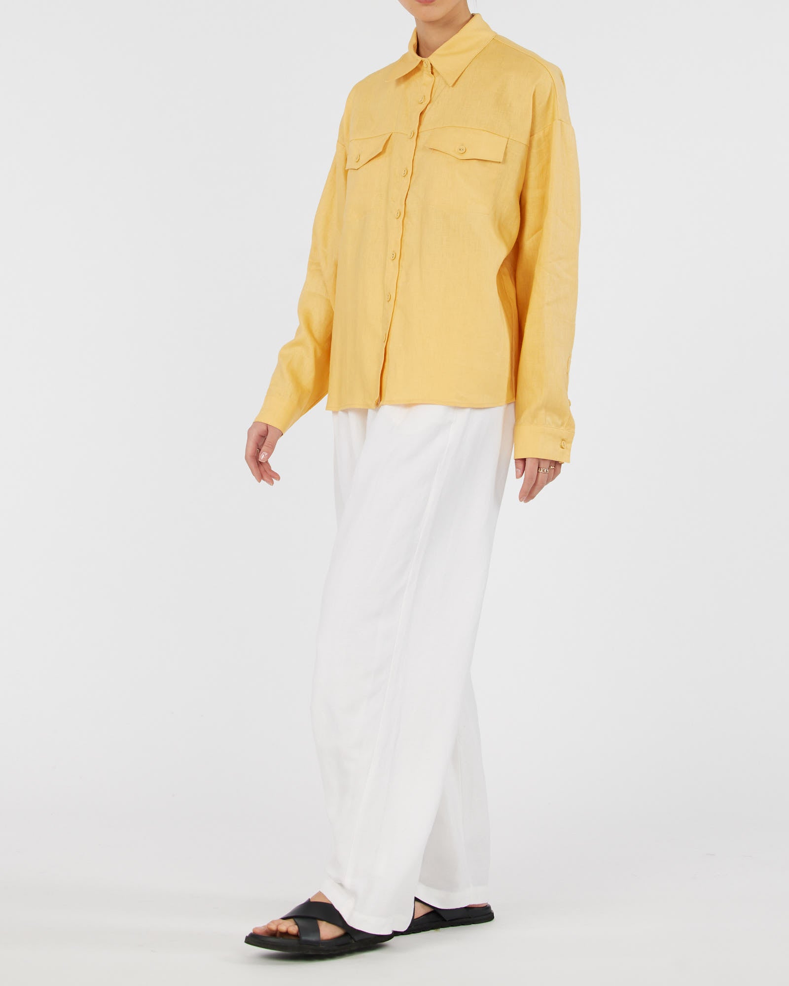 Byron Linen Overshirt - Buttercup