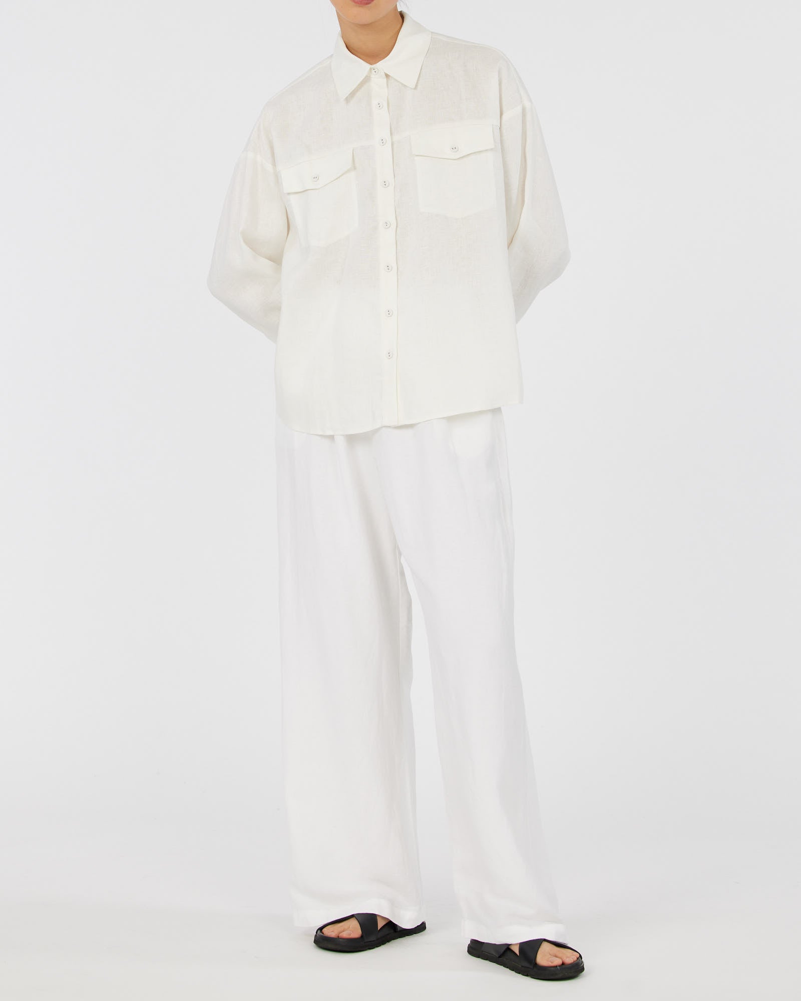 Byron Linen Overshirt - White