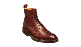 Calder - Cherry Grain Wingtip Boot with Rubber Sole