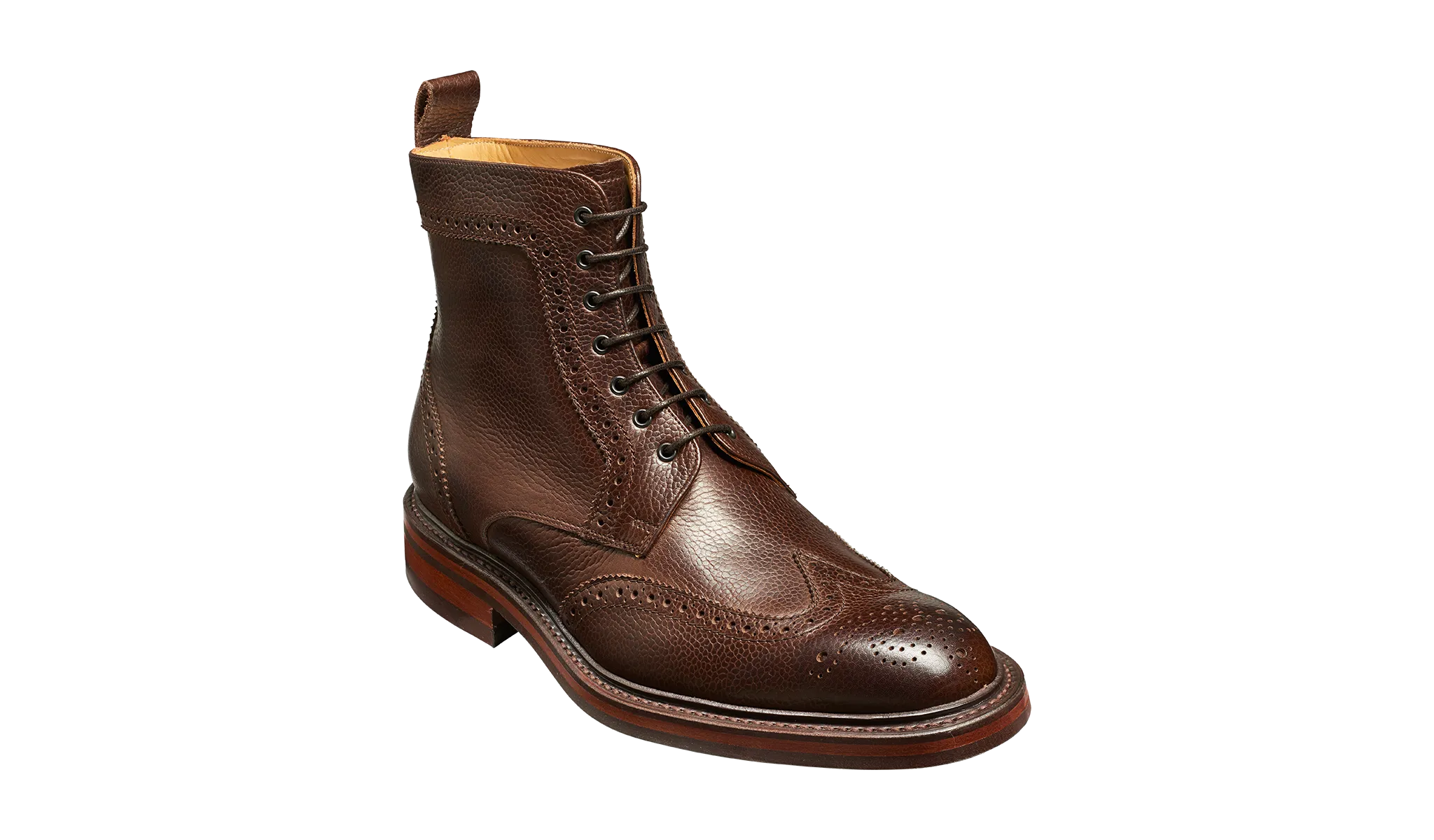 Calder - Dark Brown Grain Mens Wingtip Boot