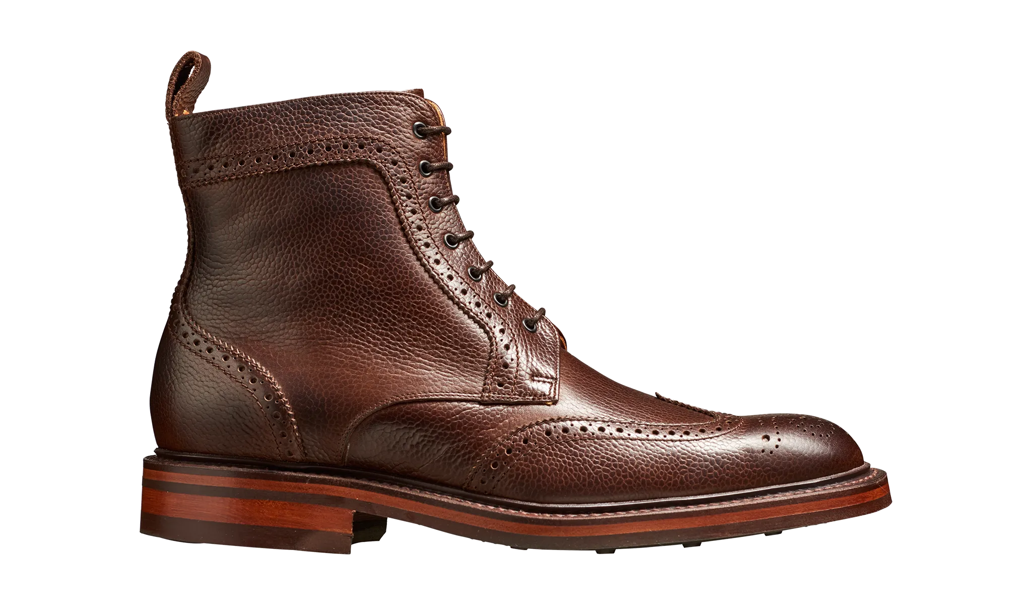 Calder - Dark Brown Grain Mens Wingtip Boot