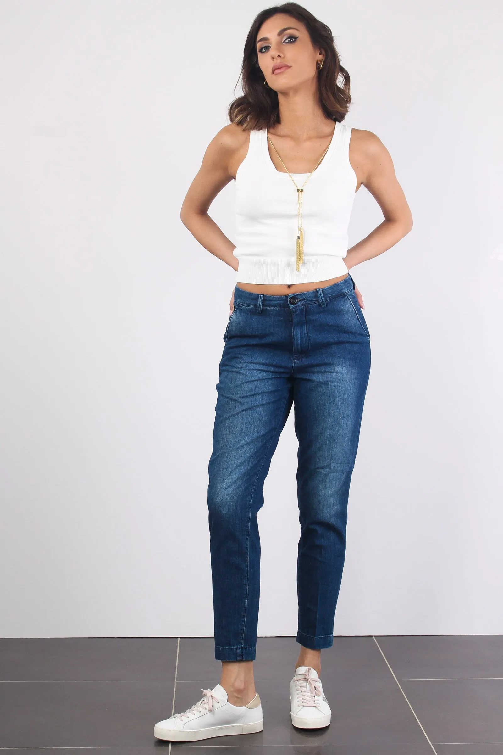 Carol_2 Chino Slim Denim Blue Denim