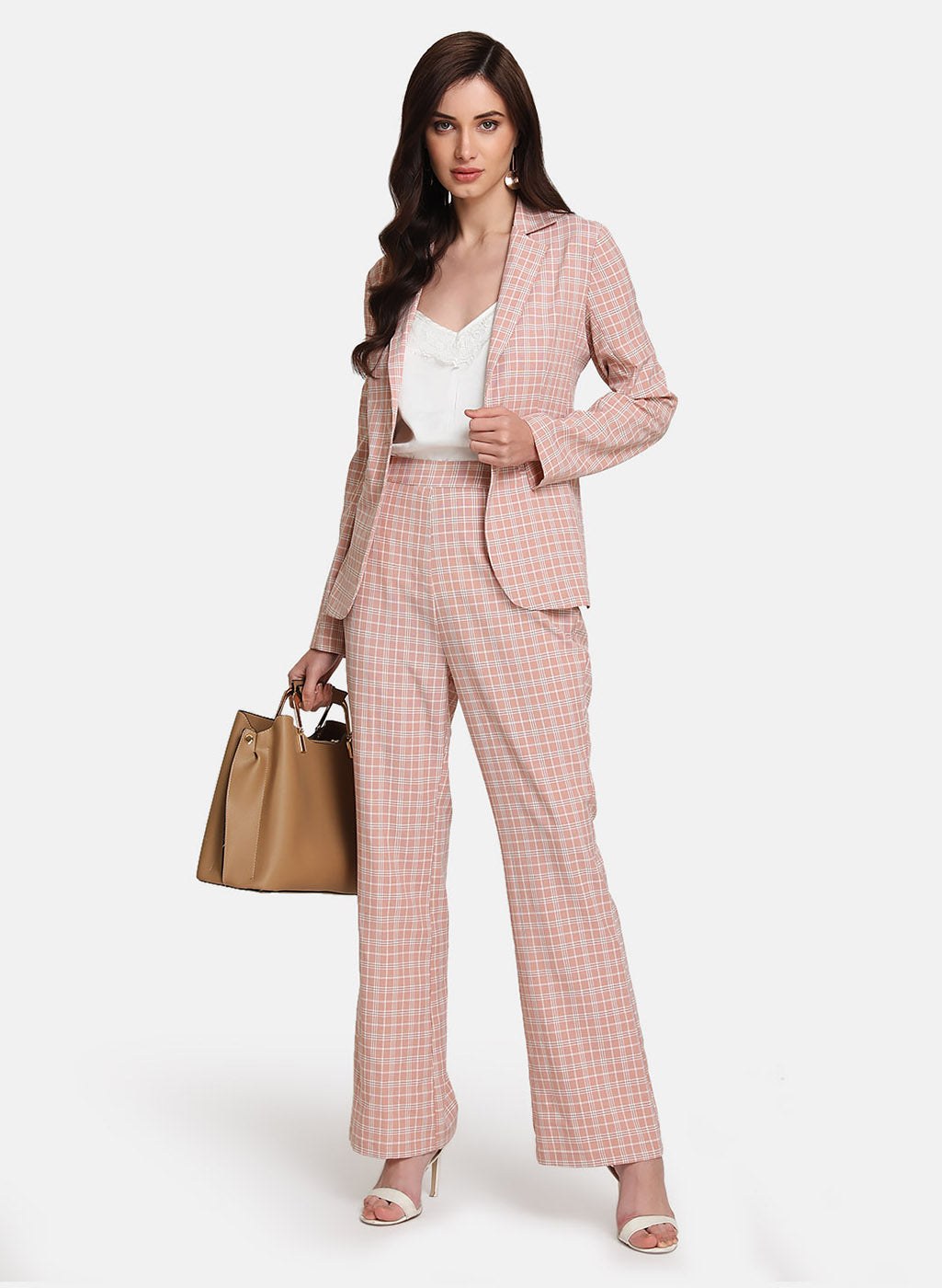 Checked Blazer With Pocket Detail