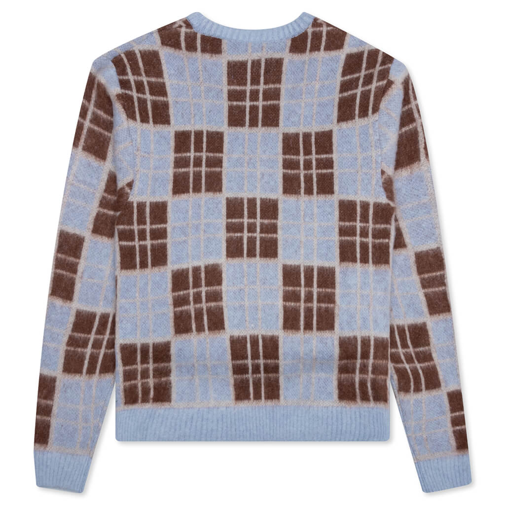 Checked Mohair Sweater - Blue