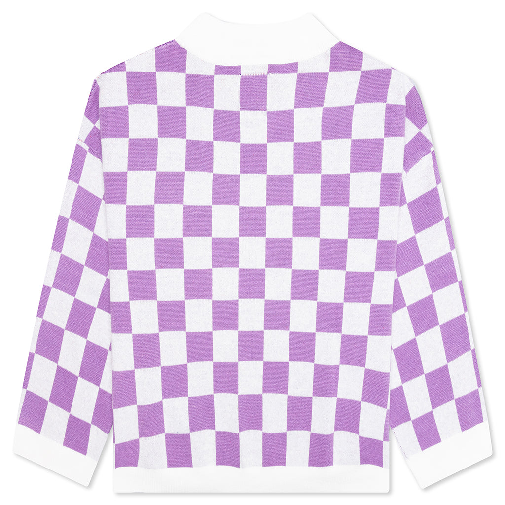 Checkered Soccer Sweater - Purple