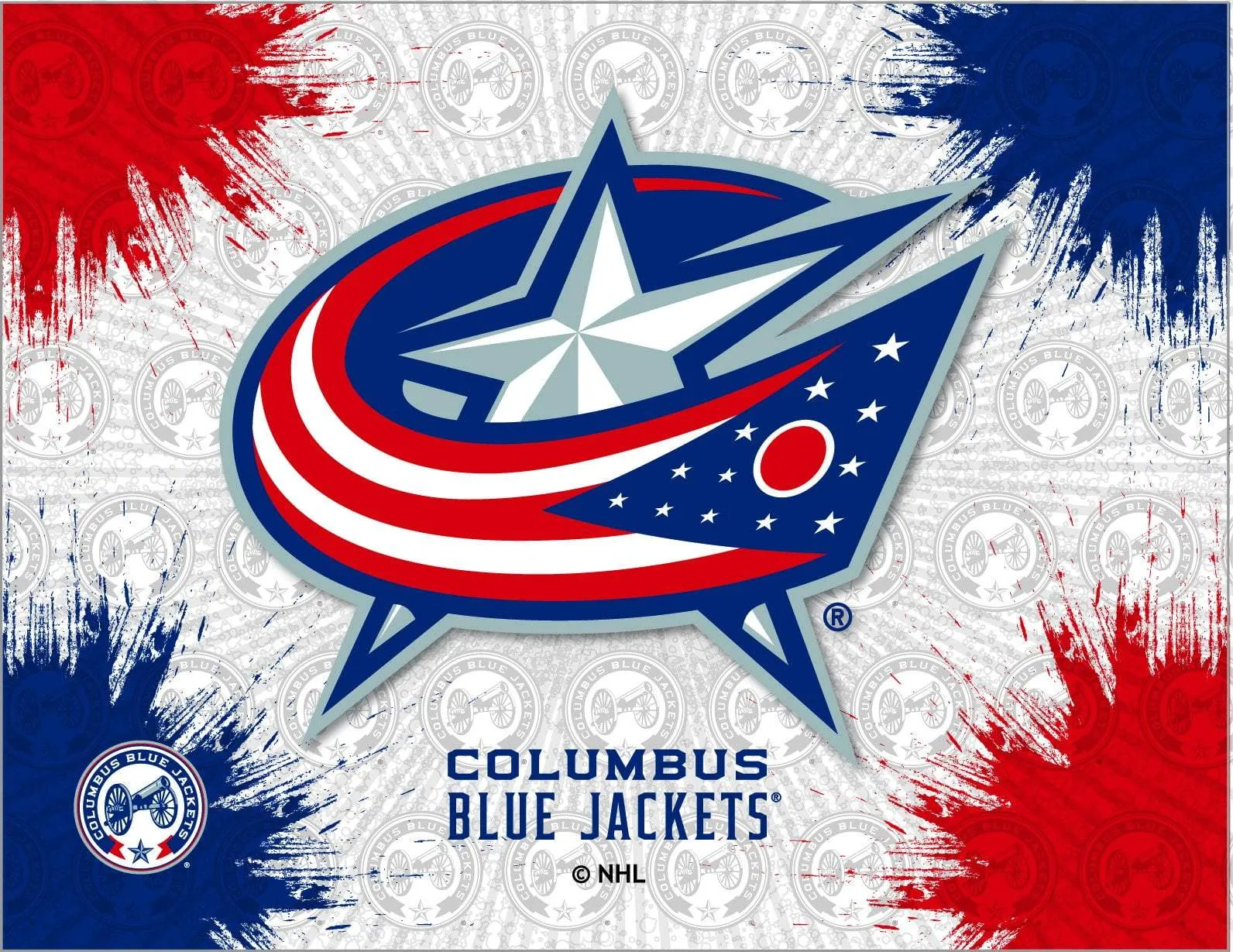 Columbus Blue Jackets HBS Gray Navy Hockey Wall Canvas Art Picture Print