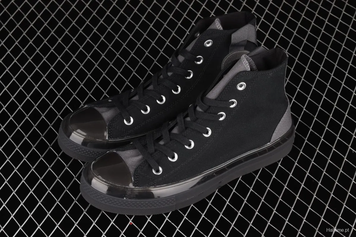 Converse Chuck Taylor All Star CX neutral crystal jelly soles all black canvas high upper shoes 172470C