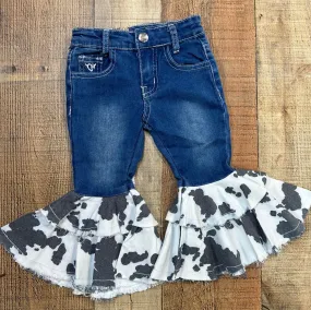 Cowprint Ruffel Bell Denim