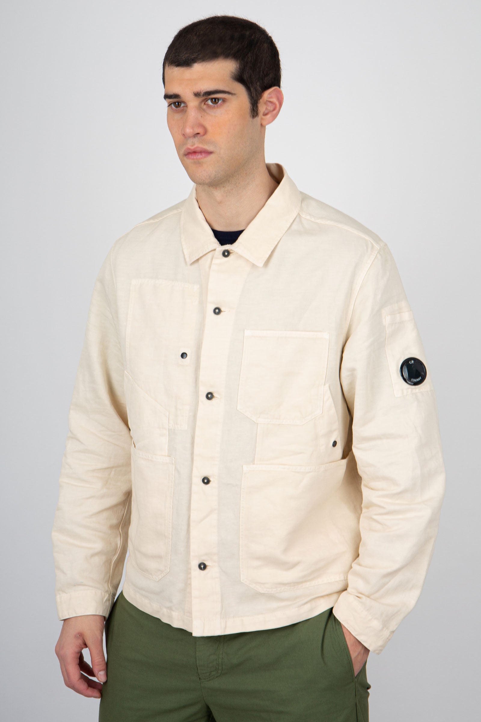 C.P. Company Overshirt Cotone/Lino Crema