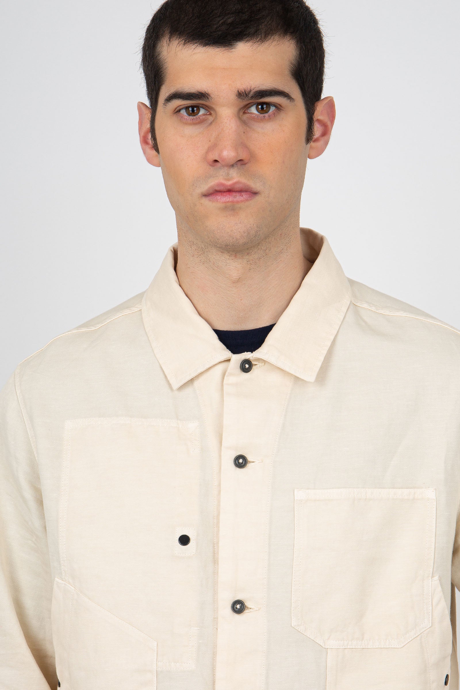 C.P. Company Overshirt Cotone/Lino Crema