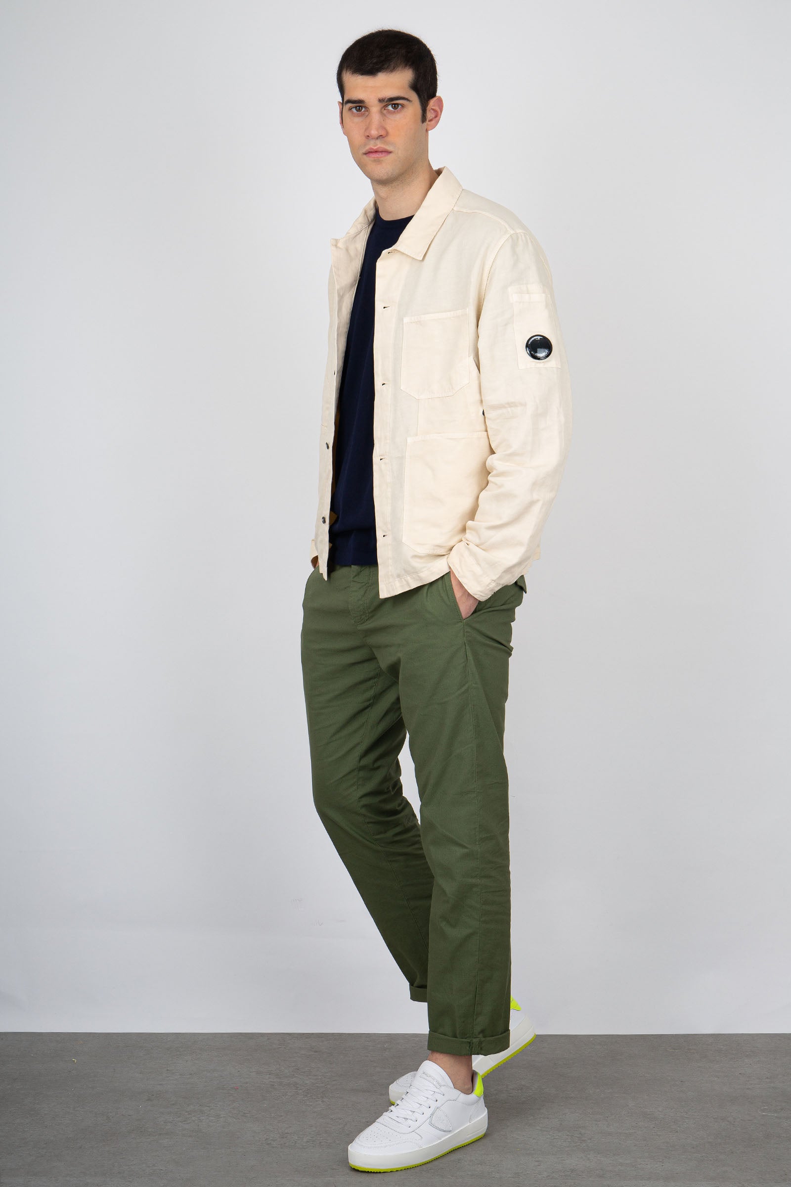 C.P. Company Overshirt Cotone/Lino Crema