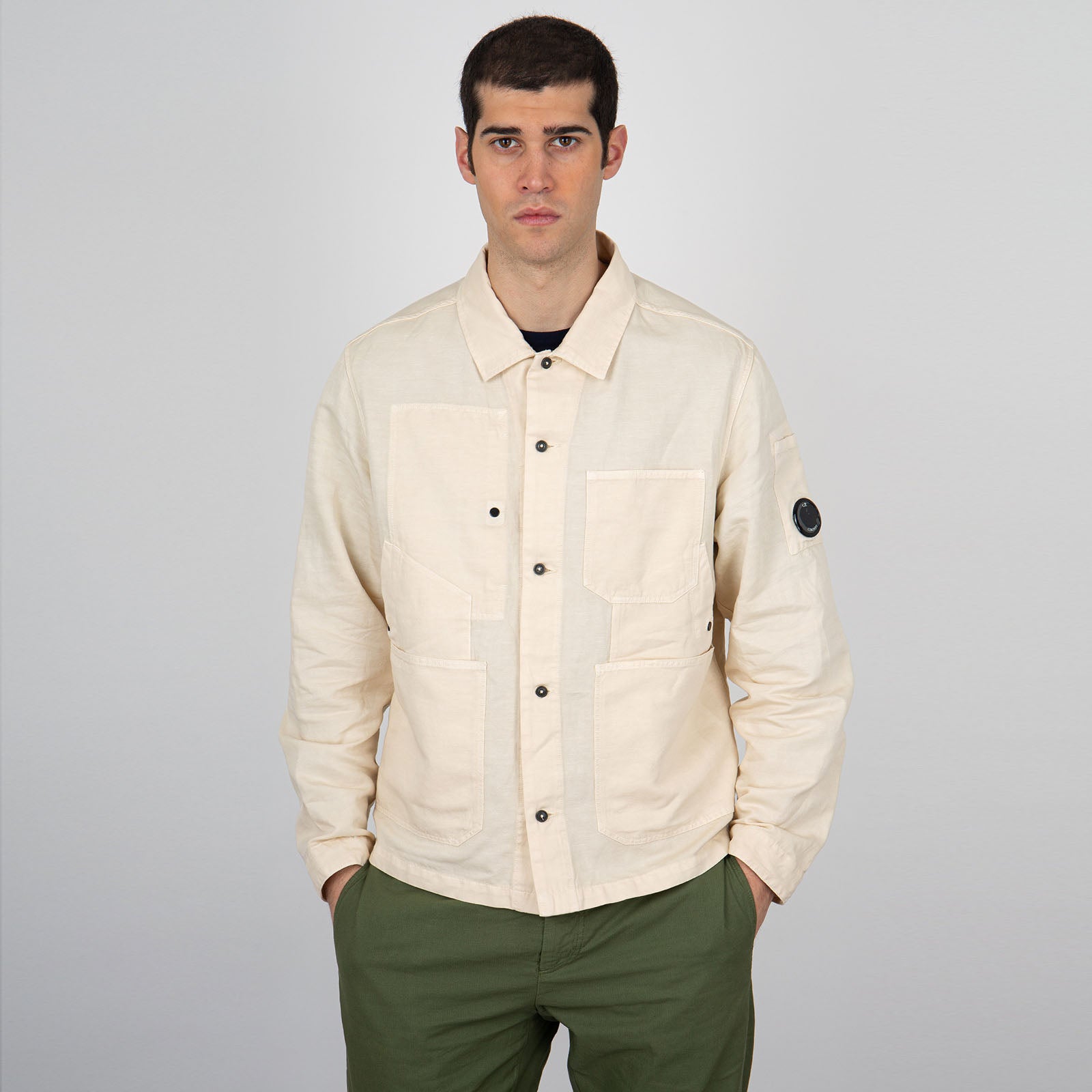 C.P. Company Overshirt Cotone/Lino Crema