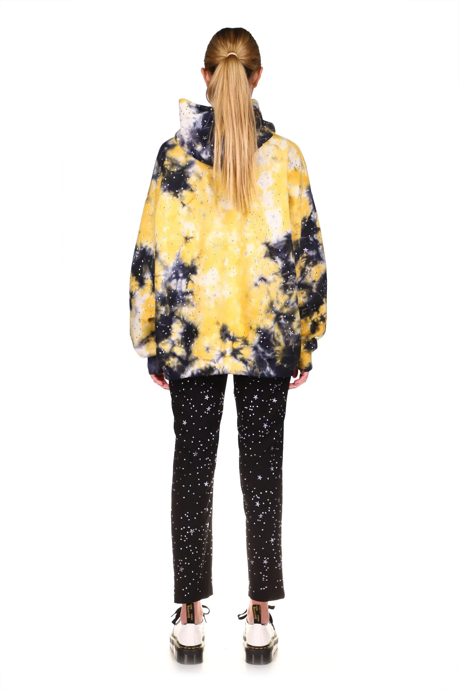 CRYSTAL ‘LONGFELLOW'S LIGHT OF STARS' TIE DYE PULLOVER HOODIE SWEATSHIRT